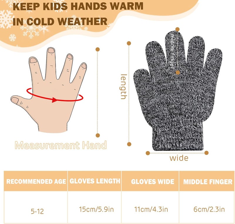 ONESING 6 Pair Baby Gloves Toddler Gloves Toddler Winter Gloves Kids Gloves Winter Stretchy Knit Gloves for Kids Boys Girls - Image 4